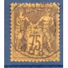 Timbre France Yvert No 99 Type II Sage 75c violet s. orange Oblitéré