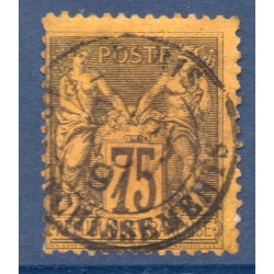 Timbre France Yvert No 99a Type II Sage 75c violet s. jaune Oblitéré