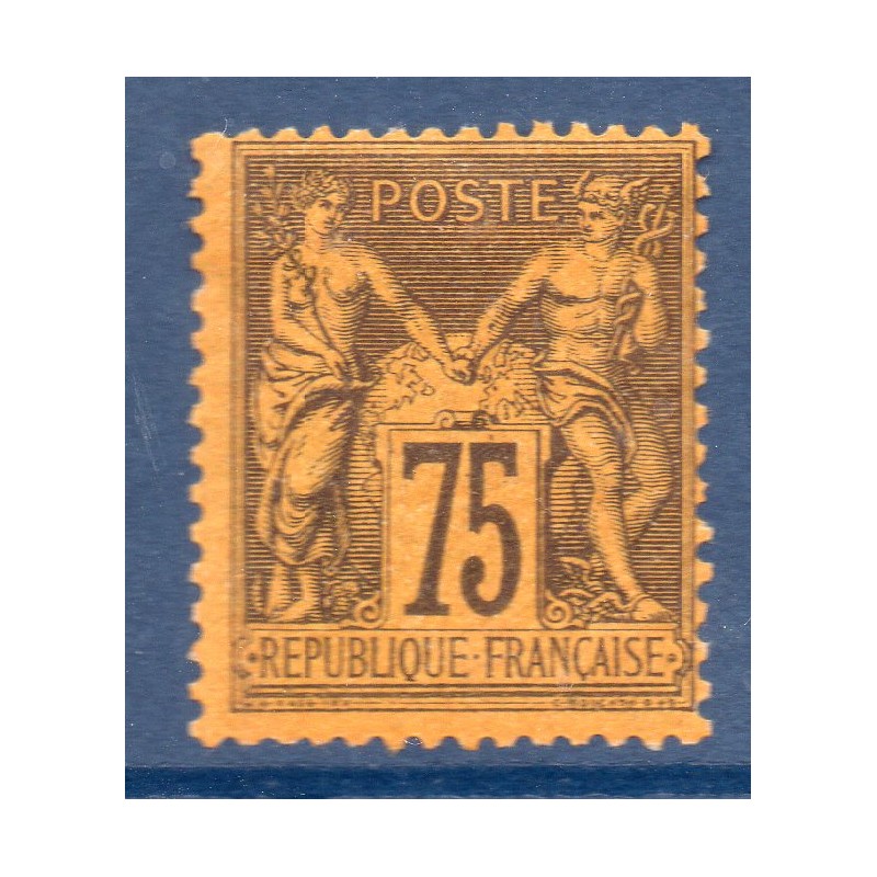 Timbre France Yvert No 99a Type II Sage 75c violet s. jaune Neuf * sur charnière