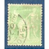 Timbre France Yvert No 102b Type I Sage 5c vert jaune pâle Oblitéré