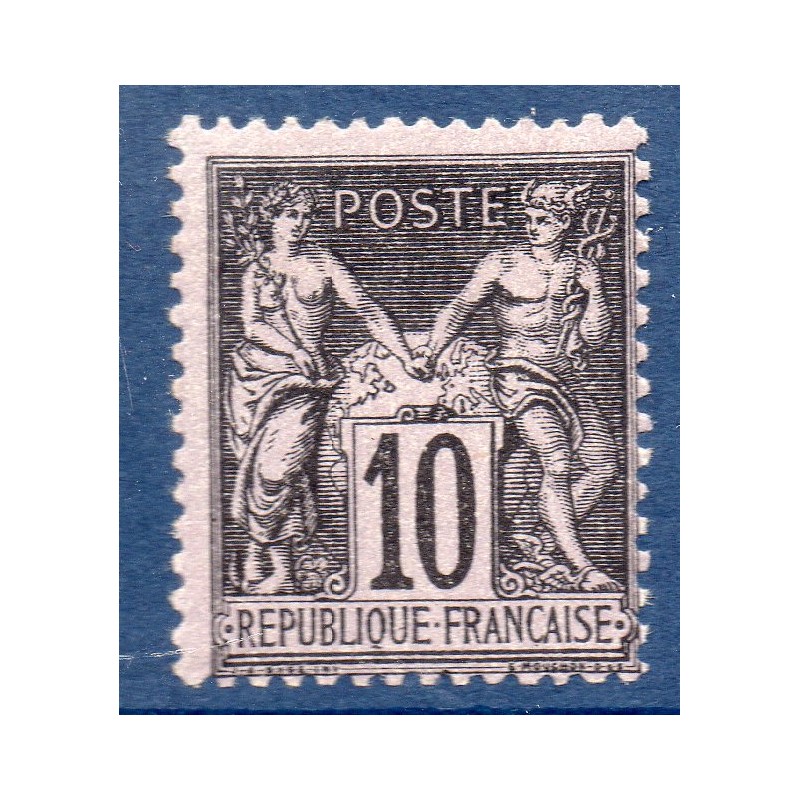 Timbre France Yvert No 103 Type I Sage 10c noir s. lilas Neuf ** sans charnière