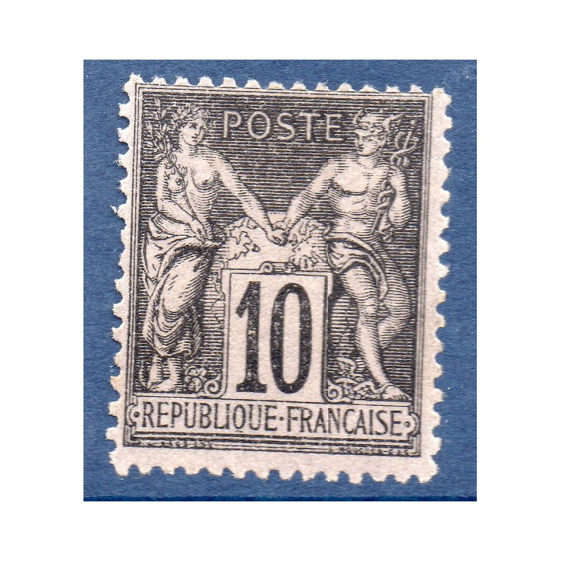 Timbre France Yvert No 103 Type I Sage 10c noir s. lilas Neuf (*) sans gomme