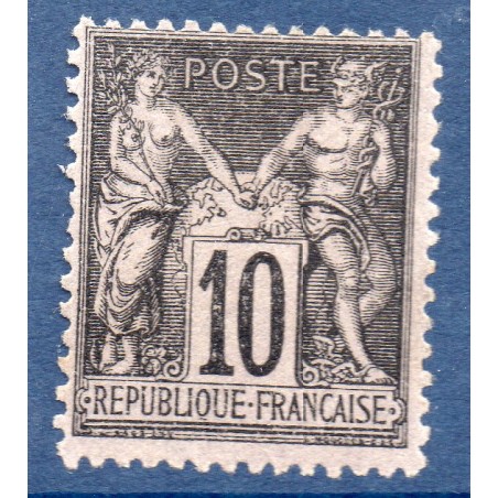 Timbre France Yvert No 103 Type I Sage 10c noir s. lilas Neuf (*) sans gomme