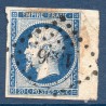 Timbre France Yvert No 14Ba Type II Empire 20c Bleu s. vert Oblitéré petits chiffres