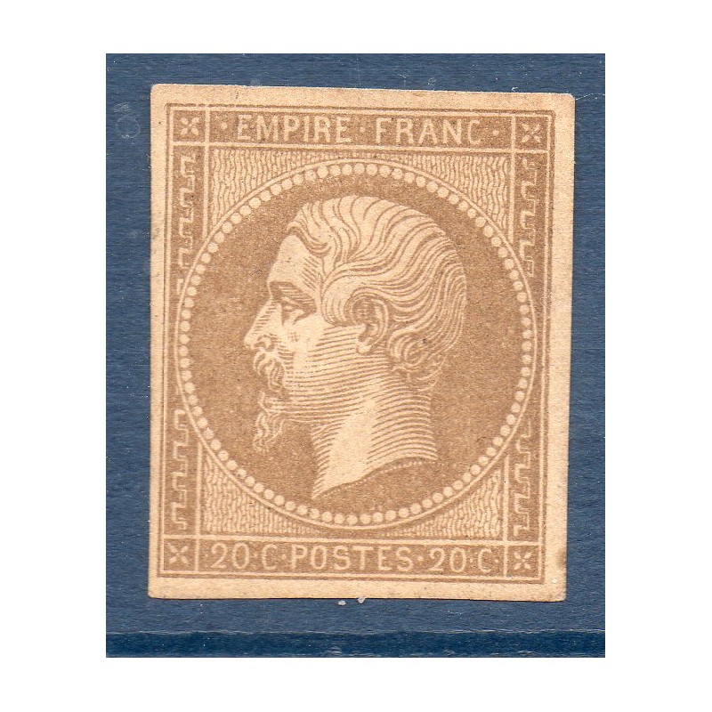 Timbre France Yvert Essai No14 Type I Empire 20c bistre brun Neuf (*) sans gomme