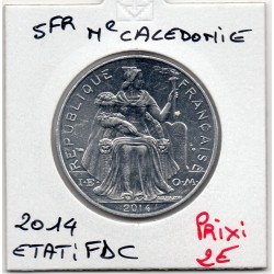 Nouvelle Calédonie 5 Francs 2014 FDC, Lec - pièce de monnaie