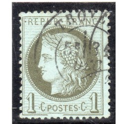 copy of Timbre France Yvert No 50b Type Cérès 1c vert-olive Oblitéré