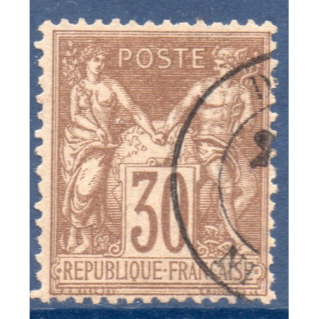 Timbre France Yvert No 69 Type I Sage 30c brun clair Oblitéré