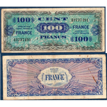 100 Francs France série 2 TB 1945 Billet du trésor Central