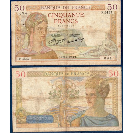 50 Francs Cérès B 28.1.1937 Billet de la banque de France