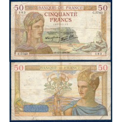 50 Francs Cérès B 17.3.1938...