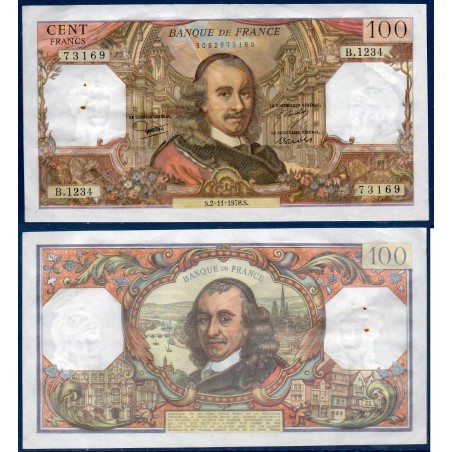 100 Francs Corneille TTB  2-11-1979 Billet de la banque de France