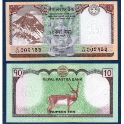 Nepal Pick N°77b, Billet de banque de 10 rupees 2020