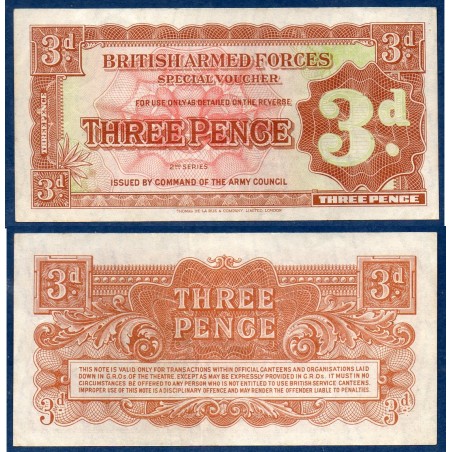 G.B. Armée Pick N°16b, Billet de banque de 3 pence 1948