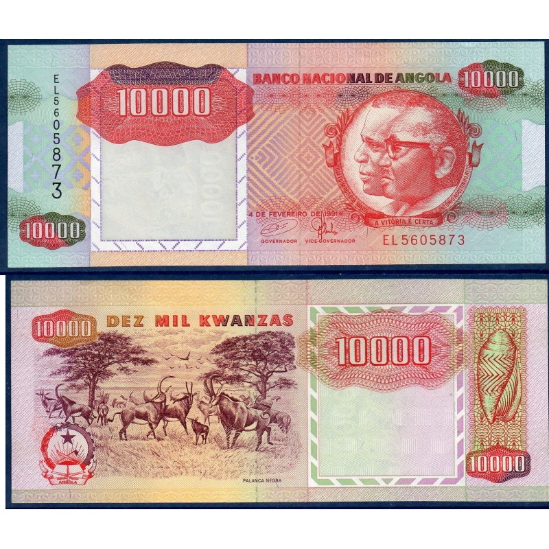 Angola Pick N°131b, neuf Billet de banque de 10000 Kwanzas 1991