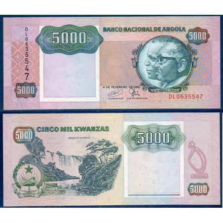 Angola P.130c, Neuf, Billet de 5000 Kwansas 1991 Kalandula