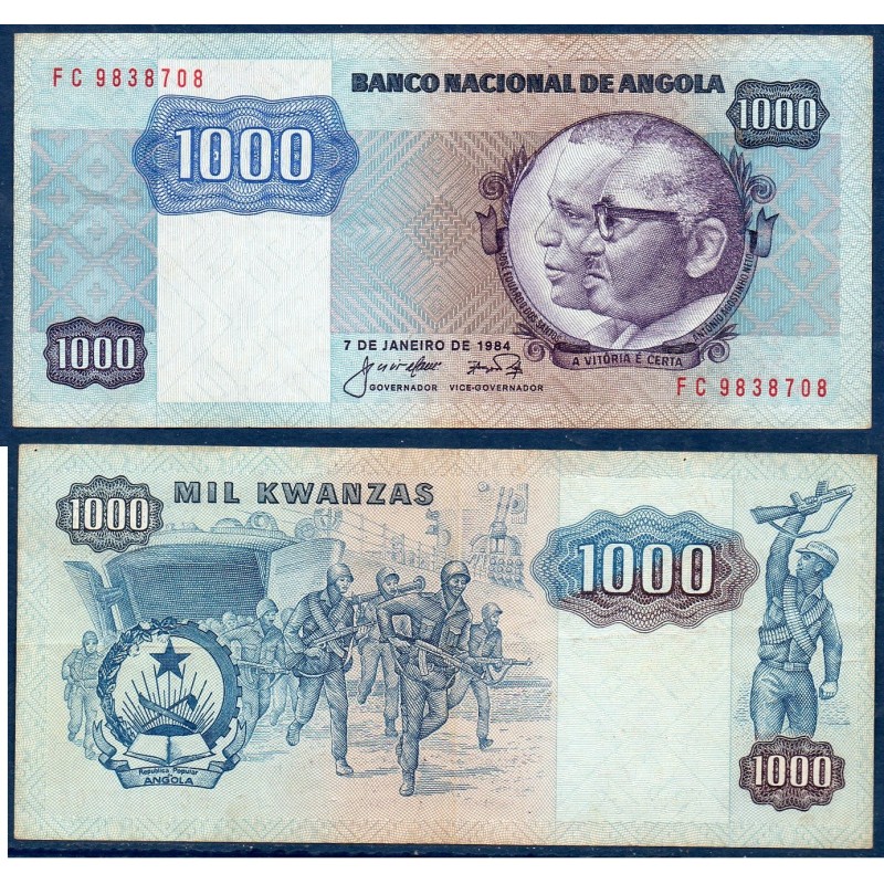 Angola P.121a, TTB, Billet de 1000 Kwanzas 1984 militaire