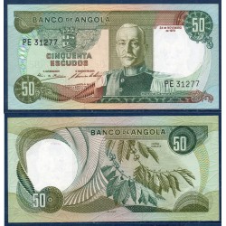 Angola P.100, Neuf, Billet de 50 Escudos 1972 Café Carmona