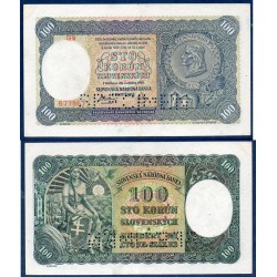 Slovaquie P.10s, Specimen Sup, Billet de 100 Korun 1940