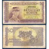 chécoslovaquie Pick N°62a, TB Billet de banque de 50 Korun 1945