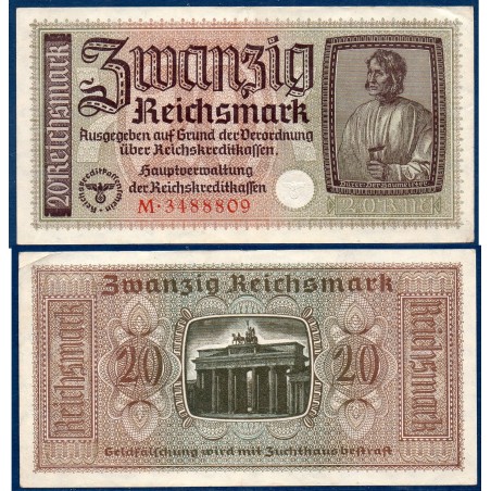 Allemagne Pick N°R139, Sup- Billet de banque de 20 reichsmark 1940