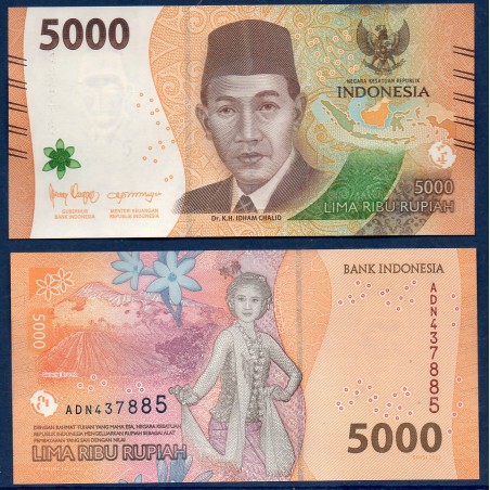 Indonésie Pick N°164b, Neuf Billet de banque de 5000 Rupiah 2023