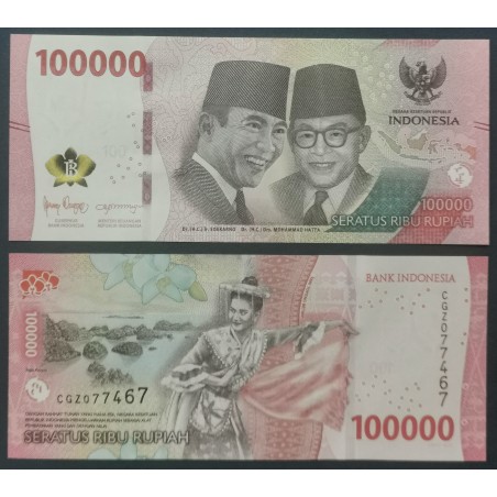 Indonésie Pick N°168b, Billet de banque de 100000 Rupiah 2023