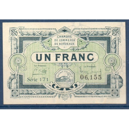 Bordeaux 1 franc Spl 1920 pirot 30.26 Billet de la chambre de Commerce