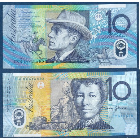 Australie P.58a, TTB Billet de 10 Dollars 2002 Paterson