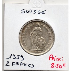 Suisse 2 francs 1959 Sup, KM 21 pièce de monnaie