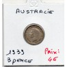 Australie 3 pence 1939 Sup, KM 37 pièce de monnaie