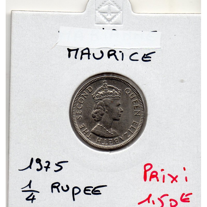 Ile Maurice 1/4 rupee 1975 Sup, KM 27 pièce de monnaie