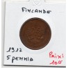 Finlande 5 pennia 1917 Sup-, KM 17 pièce de monnaie