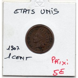 Etats Unis 1 cent 1907 TTB, KM 90a pièce de monnaie