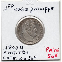 1 Franc Louis Philippe 1847 A Paris TB+, France pièce de monnaie