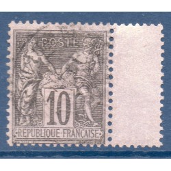 Timbre France Yvert No 89a Type II Sage 10c noir s. violet Oblitéré