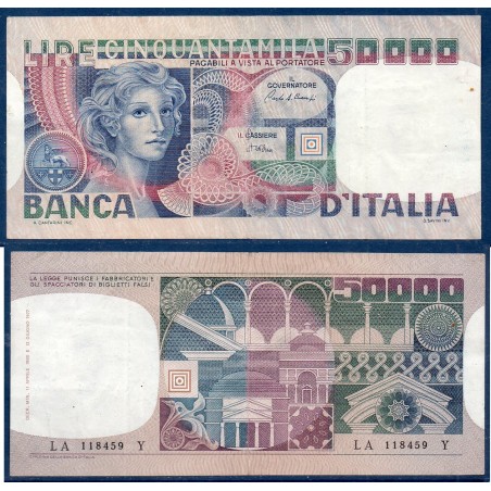 Italie P.107c, TTB Billet de 50000 Lire 1980 Savini