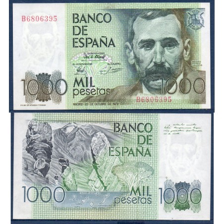 Espagne P.158, Spl Billet de 1000 pesetas 1979 Benito Galdos