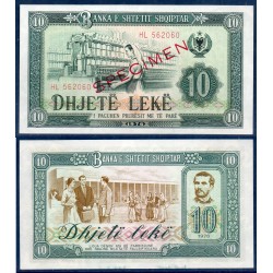 Albanie P.43s, specimen Billet de 10 Leke 1976 Ouvriere