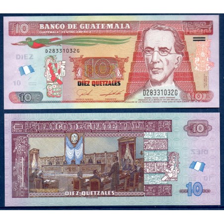 Guatemala Pick N°123Ah, Billet de banque de 10 Quetzales 2021