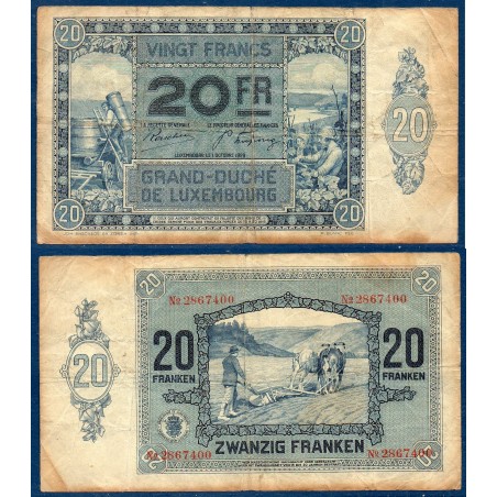 Luxembourg Pick N°37, B Billet de banque de 20 Francs 1929