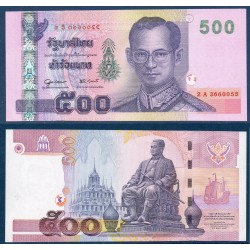 Thaïlande Pick N°107, neuf Billet de banque de banque de 500 Baht 2001