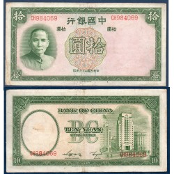 Chine Pick N°81, TB Billet de banque de 10 Yuan 1937