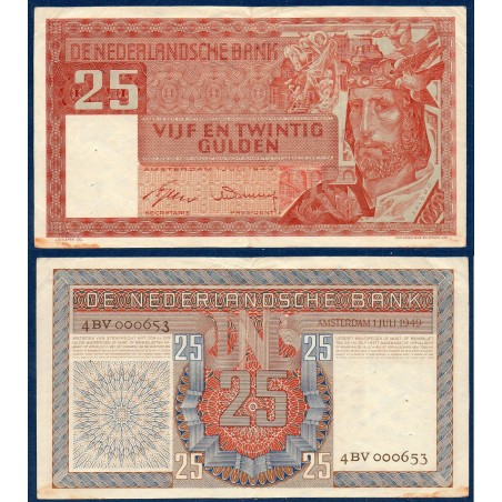 Pays Bas Pick N°84, TTB Billet de Banque de 25 Gulden 1949