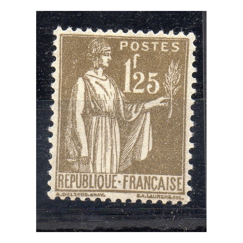 Timbre France Yvert No 287 Type paix 1.25f Olive neuf **