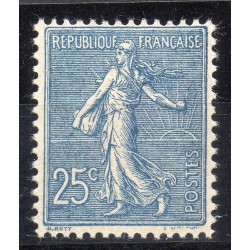 Timbre France Yvert No 132 semeuse lignée 25c bleu neuf **