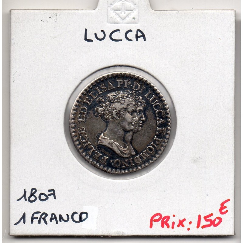 Italie Lucca 1 Franco 1807 Sup-, KM 23 pièce de monnaie