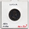 Italie Lucca 1 Lira 1834 Sup, KM 40 pièce de monnaie