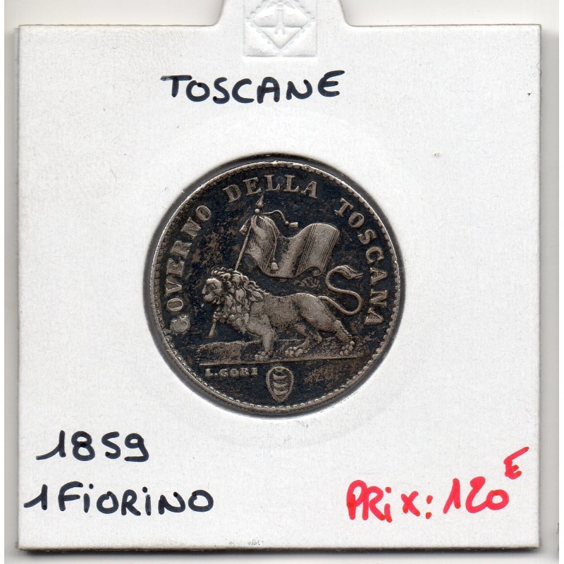 Italie Toscane 1 Fiorino 1859 TTB, KM C79 pièce de monnaie