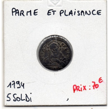 Italie Parme 5 Soldi 1794 Sup, KM C5 pièce de monnaie